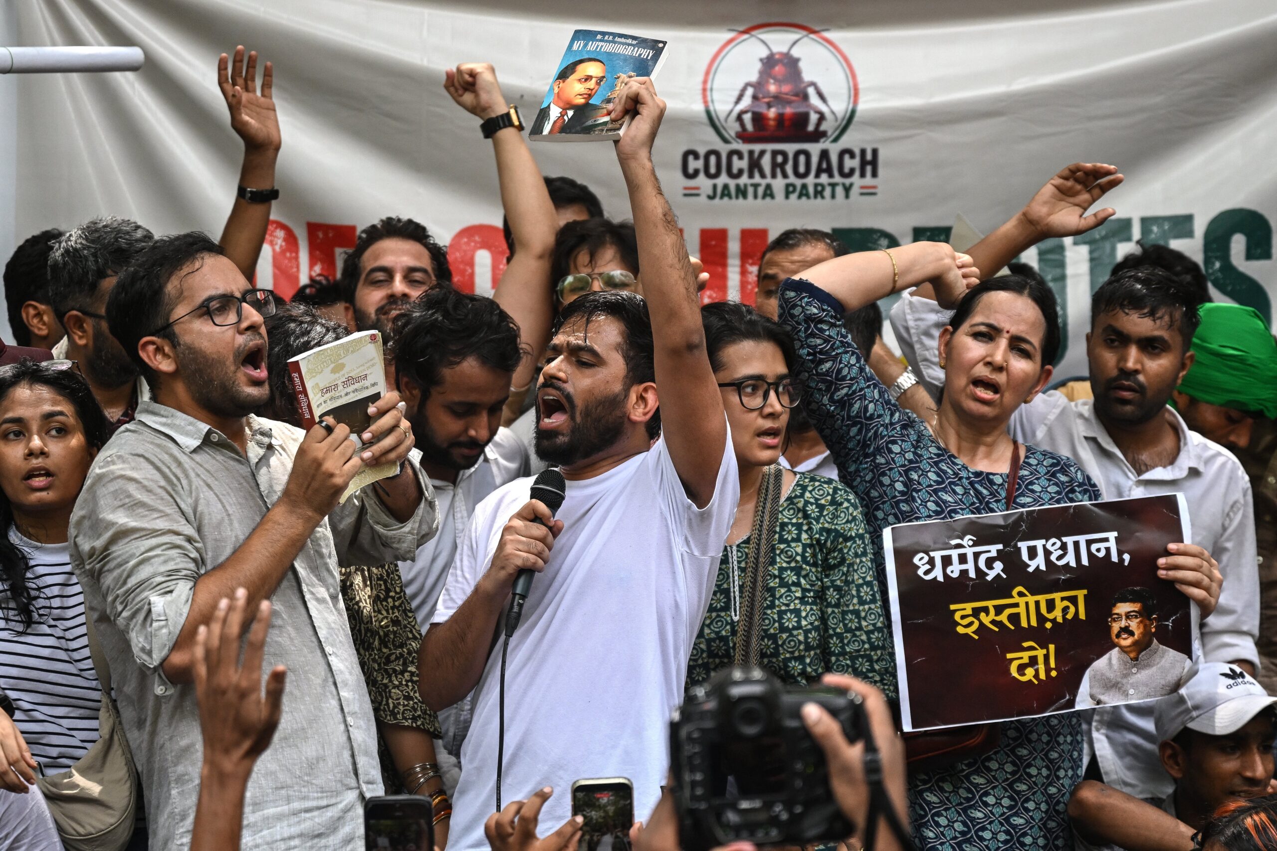 Cockroach Janta Party Holds First Major Protest at Jantar Mantar, New Delhi